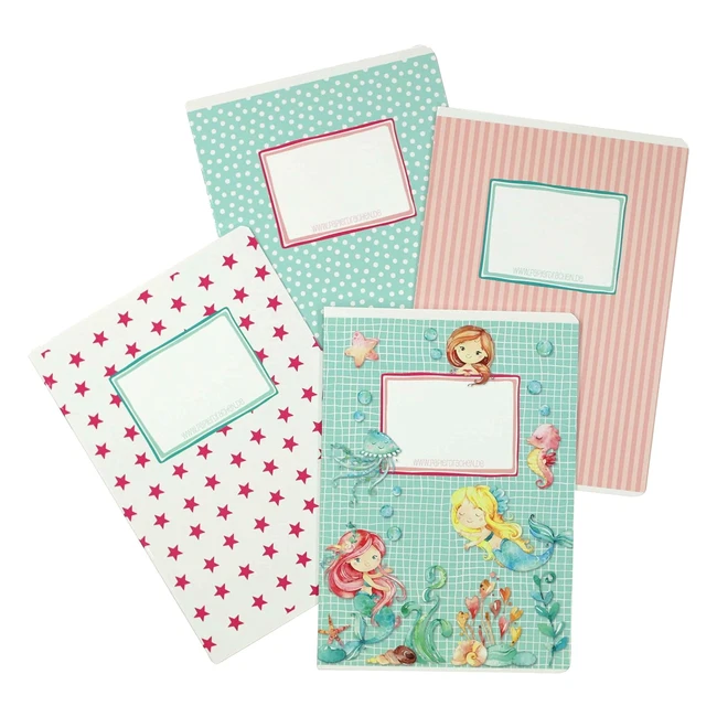 Papierdrachen Schulhefte fr Kinder DIN A5 - Liniert und kariert - Motiv Meerju