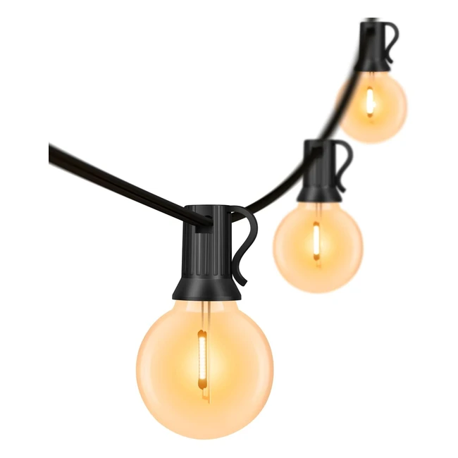 Guirlande Lumineuse Extérieure 20m656ft G40 LED Guirlande Guinguette avec 404 Ampoules 02W Étanche Intérieur/Extérieur Guirlande Décorative Raccordable pour Jardin Fête Noël Chaud