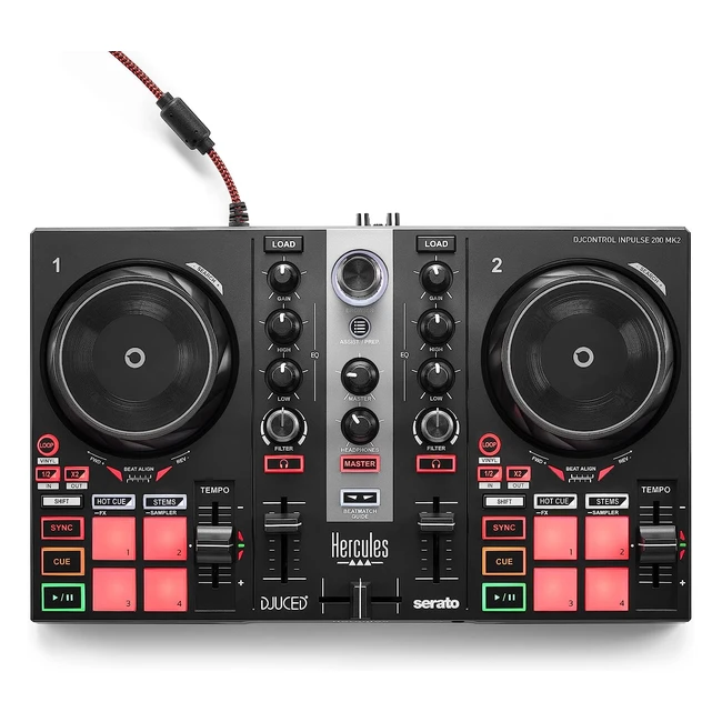 Hercules DJControl Inpulse 200 MK2 - Ideal DJ Controller for Learning to Mix