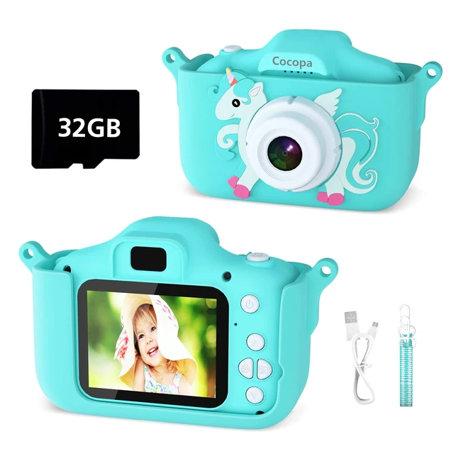 Cocopa Kids Camera - HD Video Camera for 3-12 Year Old Girls - 32GB SD Card Included