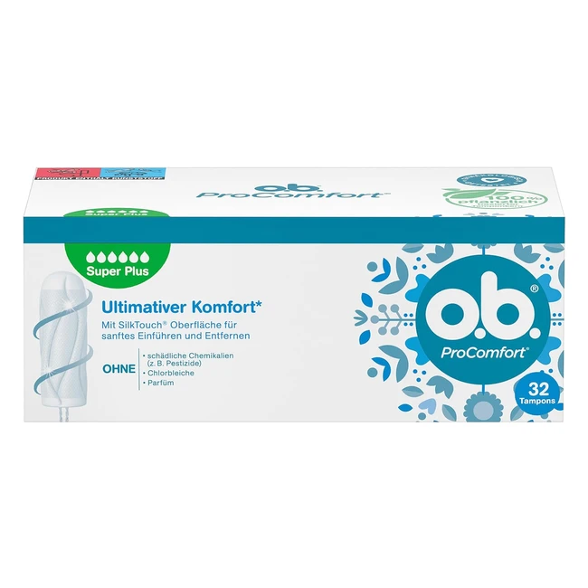 Tampons OB Procomfort Super Plus - Lot de 32 - Confort ultime et protection fiable