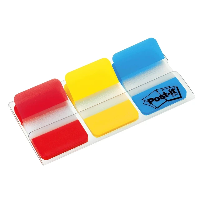 Post-it Index Strong Filing Tabs, Pack of 66, 254mm x 38mm, Yellow/Red/Blue, Extra Strong Sticky Flags