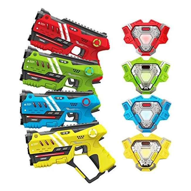 Juego de Pistola Láser Vatos - Multifunción, 4 Pack, Interior y Exterior