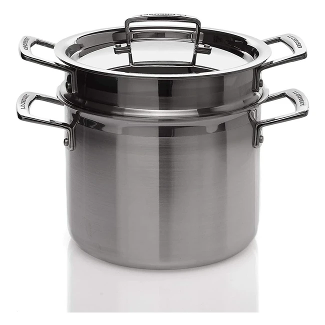 Faitout Le Creuset 20cm Inox 3ply - Capacité 5L - Avec Panier Vapeur et Couvercle