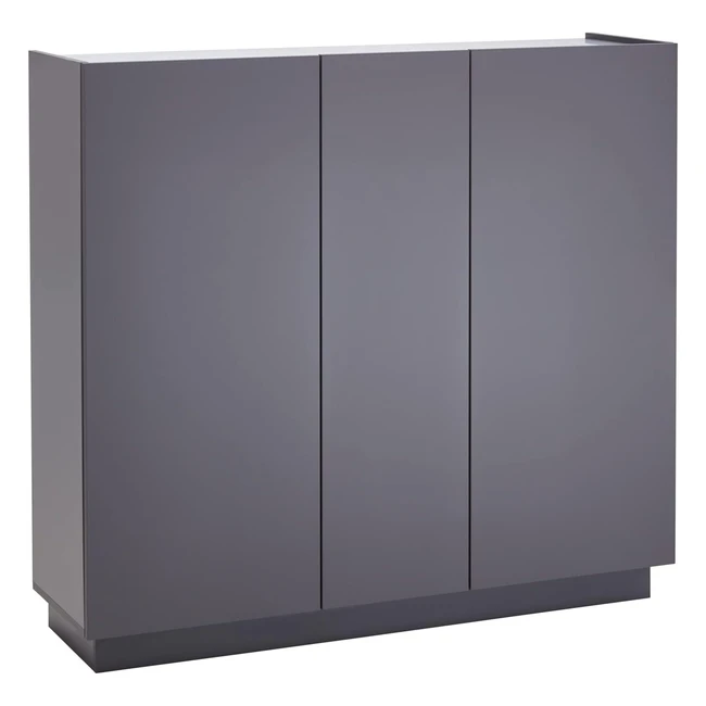 Trendteam Smart Living Luca Highboard, Holzwerkstoff, grau matt lackiert, 120 x 110 x 35 cm