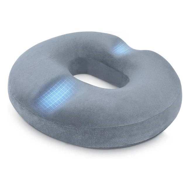 Cojín de Coxis Ortopédico Litspot - Espuma de Memoria - Alivio del Dolor