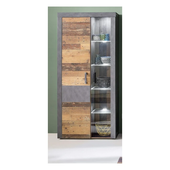 Trendteam Smart Living Wohnzimmer Highboard Schrank Indy 87 x 189 x 34 cm - Grap