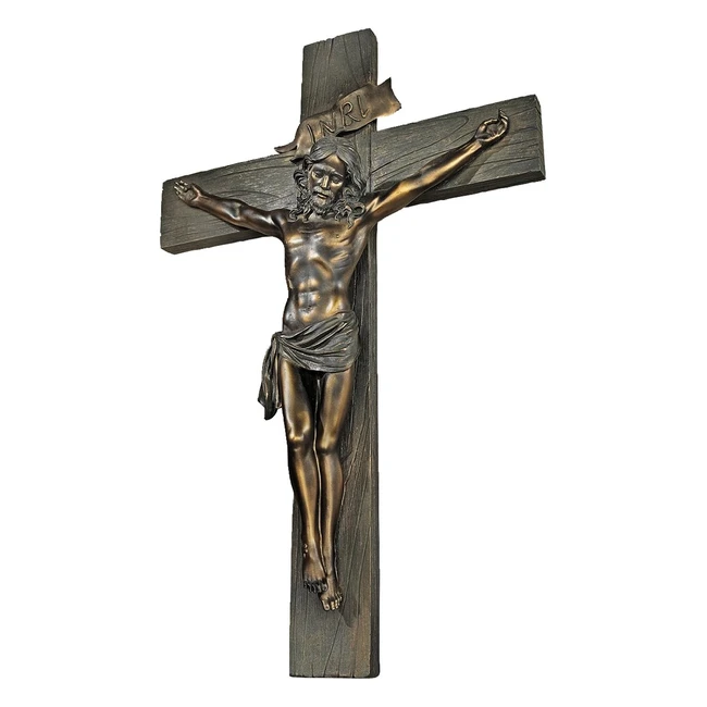 Sculpture murale crucifixion de Jsus en bronze - Design Toscano QL1384 - 10x33
