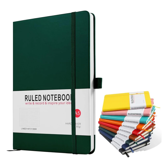 A5 Notebook Journal - 200 Pages, 80 GSM, Hardback, Pen Loop, Expandable Pocket