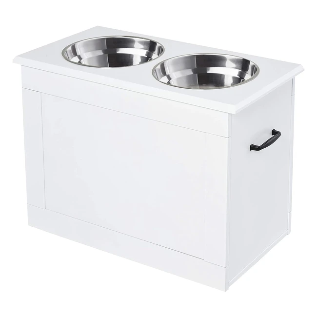 PawHut Raised Dog Bowls - Large Dogs - Stainless Steel - Elevated Design