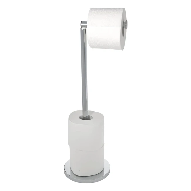 Wenko Stand-Toilettenpapierhalter mit Ersatzrollenhalter Edelstahl 21x55x17cm