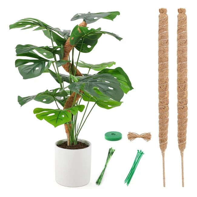 Lmaive Moss Pole for Plants Monstera - 2pcs 25in Bendable Sticks - Support  Gr