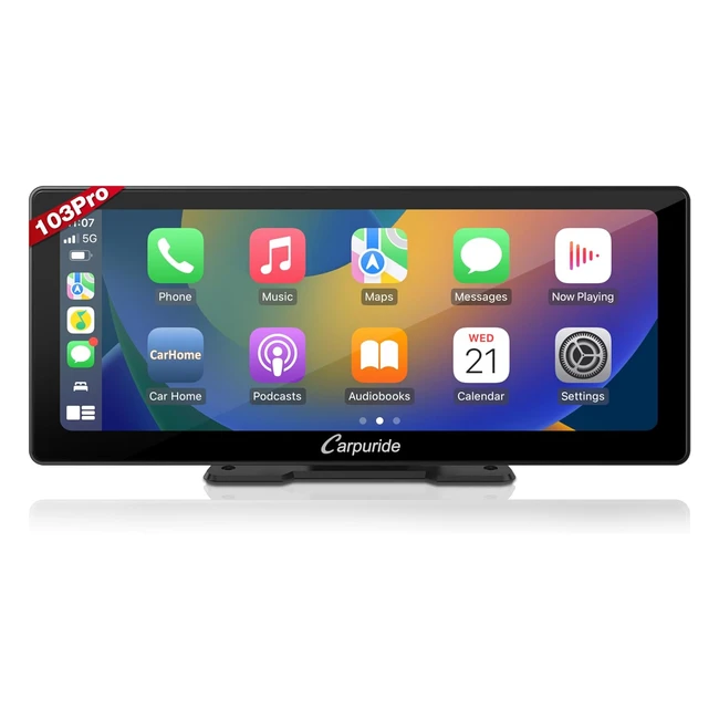 Carpuride W103 Pro: Écran Tactile 103 pouces, Bluetooth sans fil, Apple CarPlay, Android Auto, GPS, Siri, Google