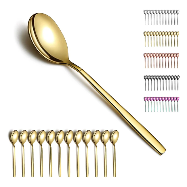 Cuillres  soupe arc-en-ciel Berglander 12 pices acier inoxydable plaqu