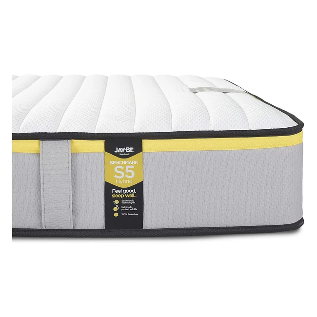 Jaybe Benchmark S5 Hybrid Eco Friendly Mattress - Small Double - Medium Deep Espring Core - Breathable Efibre Comfort Layers