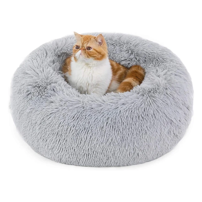 Bedsure Katzenbett waschbar flauschiges Kissen rund und kuschelig Schlafbereich 
