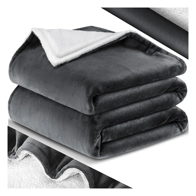 Kesser Kuschelige Flauschige Sherpa-Decke - Extra Weich und Warm - Flanell-Fleec