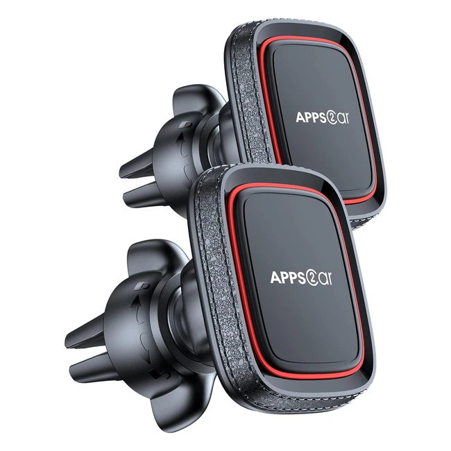 Apps2Car Magnetic Phone Car Mount - Universal Holder for iPhone Pro Max Samsung S22 Ultra P30 GPS - 2 Pack