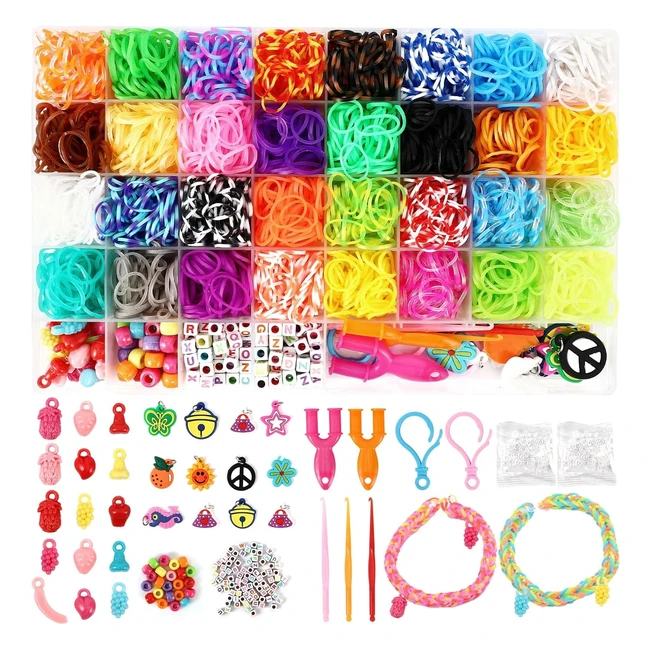 Bracelet élastique en caoutchouc Royouzi - Kit DIY 2800 élastiques - Jouets et cadeaux créatifs pour enfants
