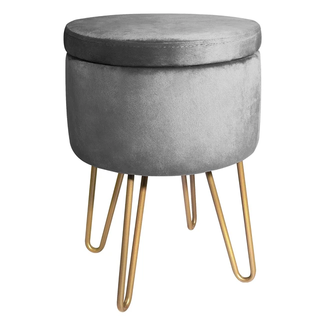 Bontec Velvet Dressing Table Stool - Modern Style, Hidden Storage, Soft and Durable