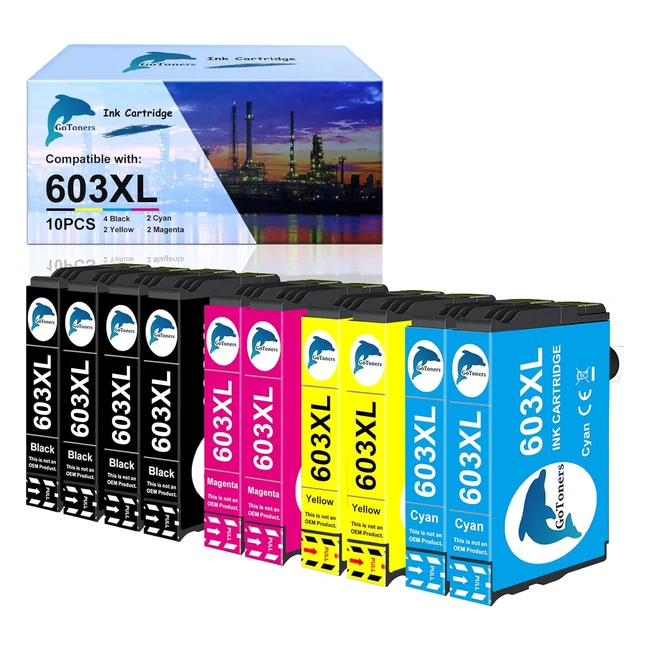 Cartouche d'encre compatible Gotoners pour Epson 603 XL - Pack de 10