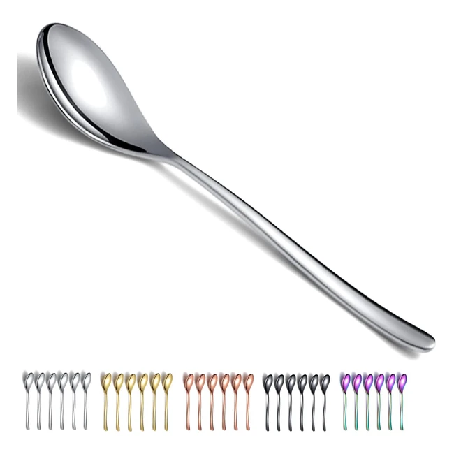 Set 6 Cucchiai da Tavola Kyraton - Cucchiaio da Zuppa 8 Pollici - Set Posate Hea