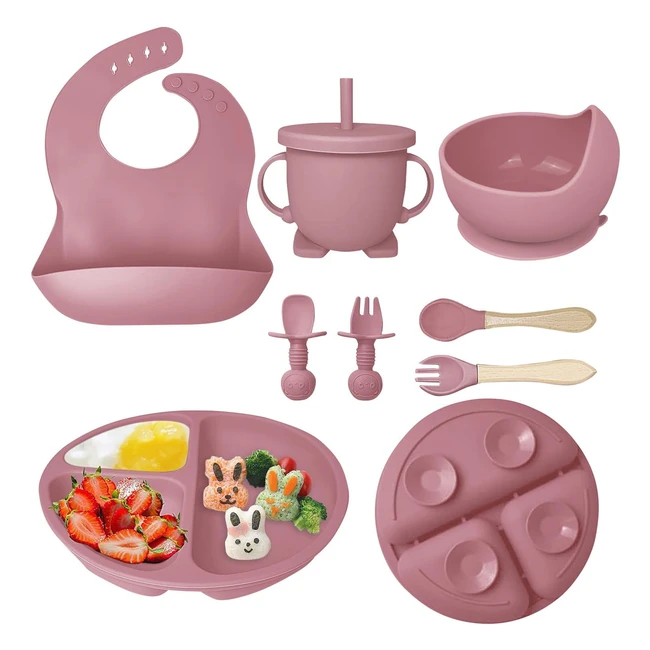 Set Pappa Svezzamento Bambini 8 Pezzi Silicone - Hoidokly