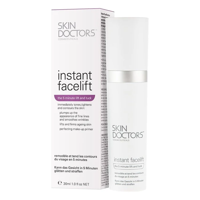 Skin Doctors Instant Face Lift Makeup Primer Serum 30ml - Instantly Tighten, Smooth, and Improve Fine Lines and Wrinkles