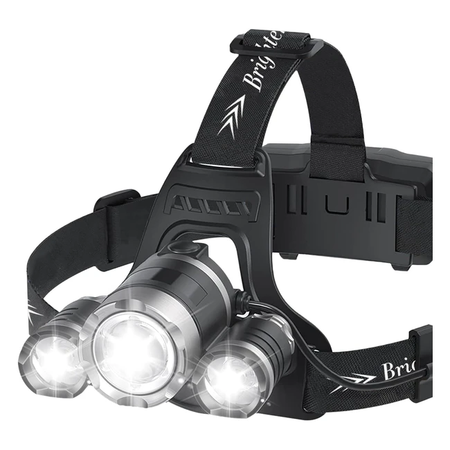 Lampada Frontale LED Ricaricabile USB - Leggera e Impermeabile - Ideale per Campeggio, Corsa, Pesca - Nero