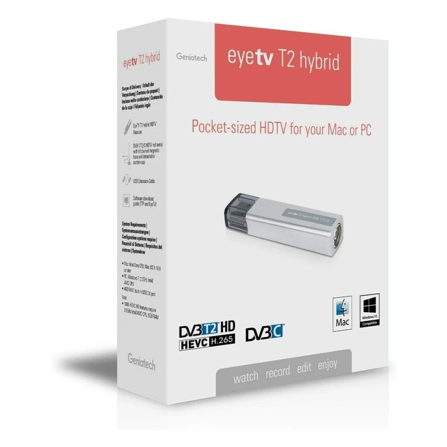 Geniatech EyeTV T2 - Ricevitore segnale ibrido DVB-T2C HD HEVC