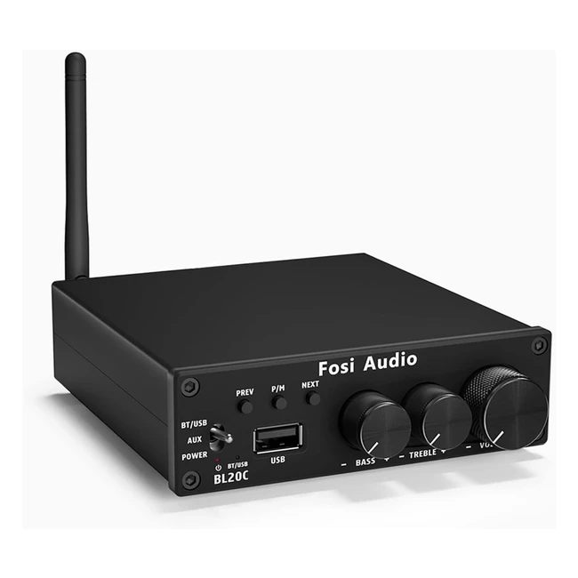 Fosi Audio BL20C 320W Bluetooth 5.0 Power Amp - Compact Class D TDA7498E Integrated Amp for Home Theater - Upgrade Your Audio System