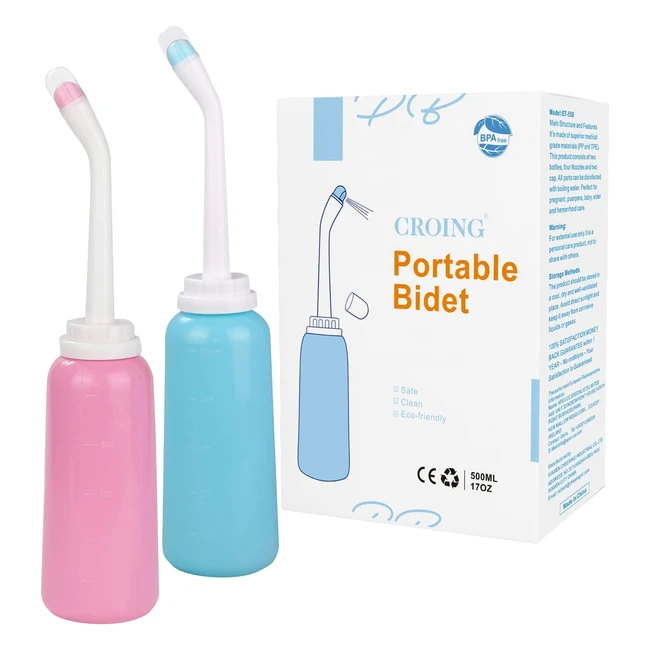 Bidet Portable pour Voyage - Croing2 - 2 pcs - 500 ml - Facile à Utiliser