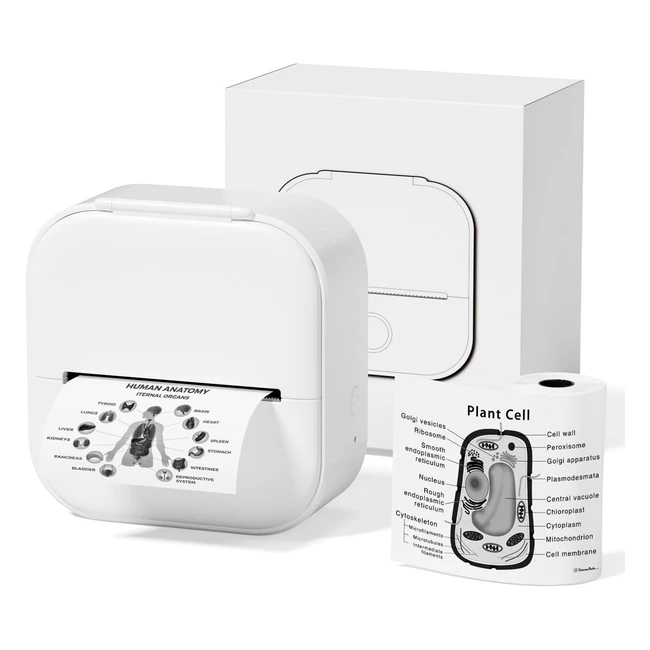 Phomemo T02 Printer - Mini Portable Wireless Sticker Printer for iOS & Android - 203dpi Small Pocket Printer for Study - Note, Picture, Journal, Gift
