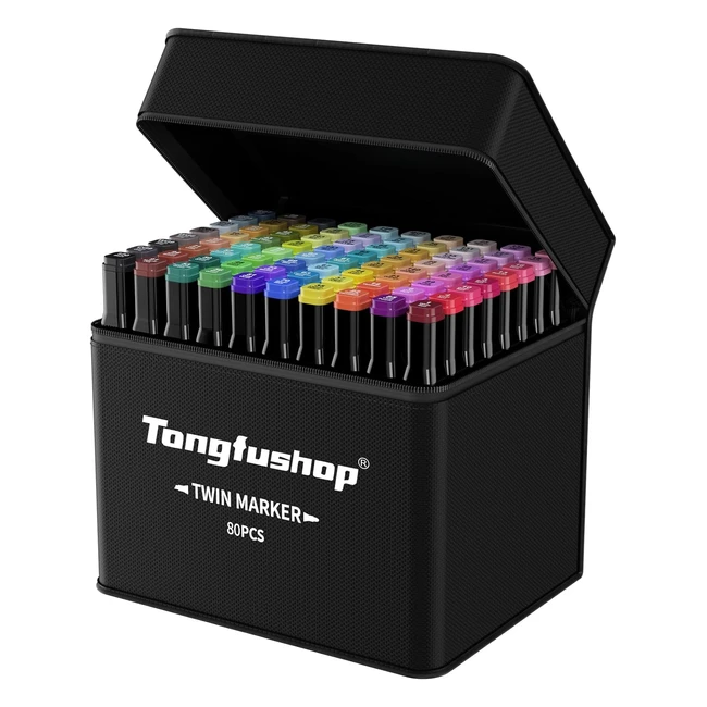 Tongfushop 802 Couleurs Feutres Marqueurs Permanents - Double Pointe - Idéal pour Coloriage, Dessin, Illustrations - Avec Pochette de Transport