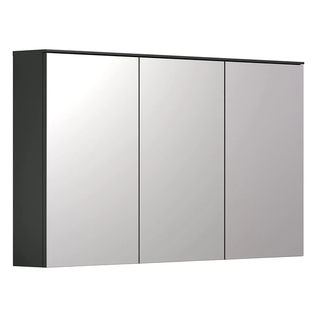 trendteam Spiegelschrank Anthrazit Coast Evoke Eiche 120x70x17cm