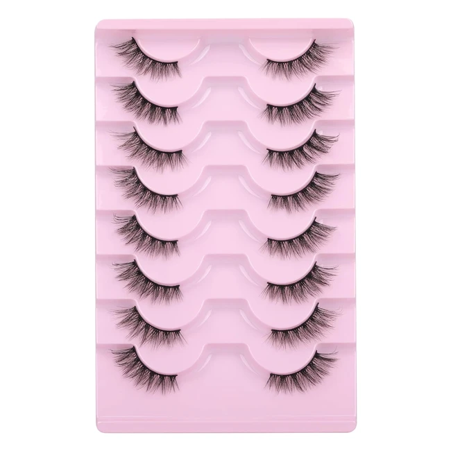 Natural Looking Cat Eye Lashes - Mavphnee Half Lashes, Wispy & Fluffy, Pack of 3D Curly False Lashes