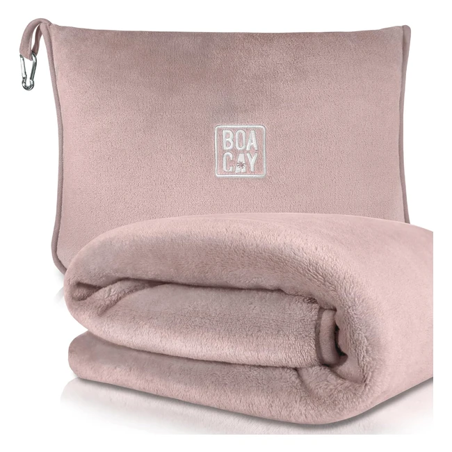 Boacay Travel Blanket  Pillow  Super Soft Material  Backpack Clip  Luggage S
