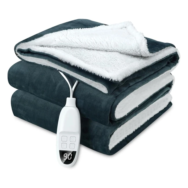 Manta Eléctrica Grande Conopu 180x130 - 6 Niveles de Calentamiento - Temporizador 10h - Calentamiento Rápido - Apagado Automático - Pantalla LED - Lavable a Máquina - Franela para Sofá Cama Oficina