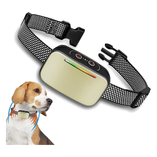 Collar Antiladridos Automático Prechkle - Resistente al Agua - Modo 4 Niveles de Sensibilidad - Recargable - Dorado