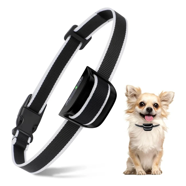 Collar Corteza Perro Pequeño Recargable 7 Modos Sensibilidad Vibración Pitido Negro
