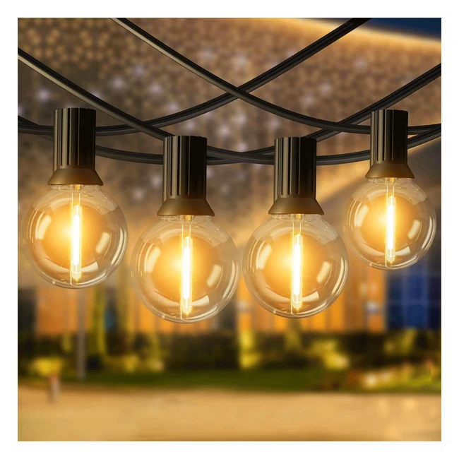 Catena Luminosa Esterno 365m 120ft G40 - Lampadine LED Esterne Impermeabili per Giardino - Decorative per Feste e Matrimoni