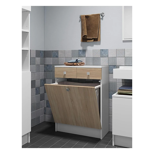 Symbiosis Combi Junior Badezimmerschrank mit Wschekorb Holzverbundwerkstoff 