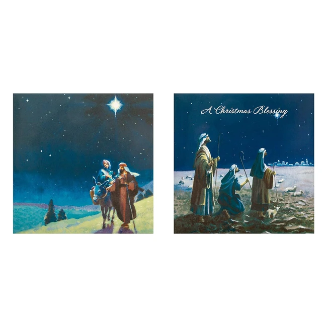 Tarjetas de Navidad en Caja de Belén Hallmark - 12 Tarjetas en 2 Diseños Religiosos