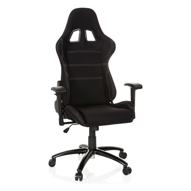 HJH Office Game Force Racing Stuhl - Ergonomischer Gamer Stuhl mit Stoffbezug, verstellbaren Armlehnen und Kopfstütze - Referenznummer: B0045UPF4M