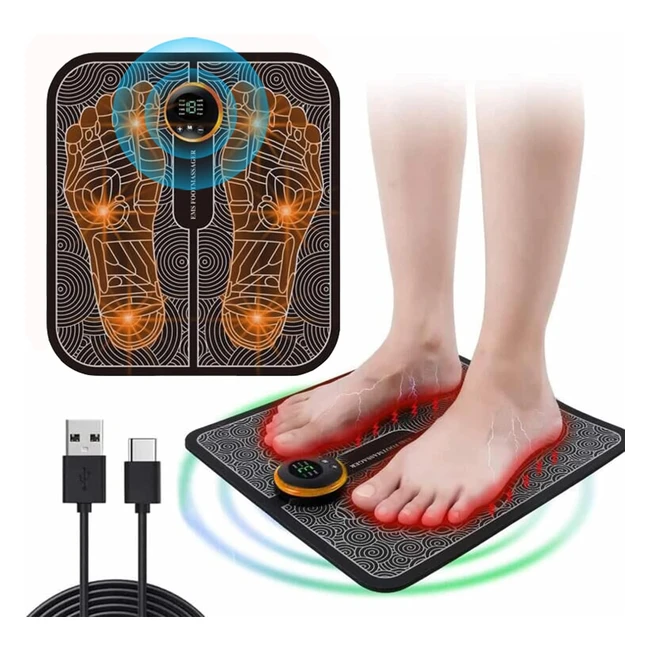 Máquina Masajeadora de Pies EMSems | 8 Modos | 19 Niveles de Intensidad | Alivio del Dolor y Mejora de la Circulación