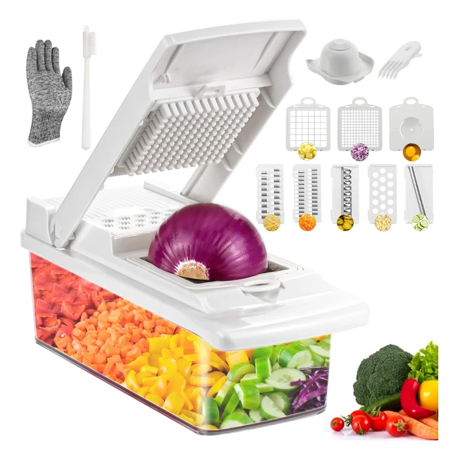 Mandolina Professionale 15 in 1 Affetta Verdure - Taglia Verdure Manuale con Sep