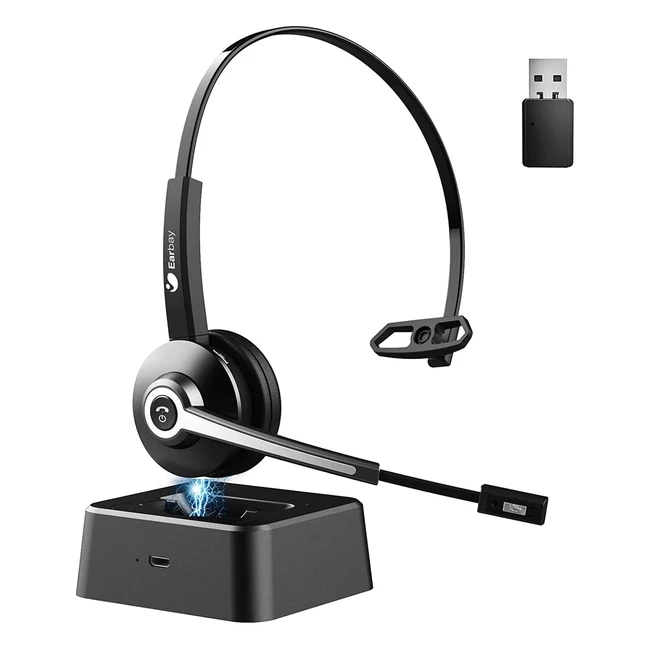 Earbay Wireless Headset Bluetooth V52 AI Noise Cancelling USB Dongle