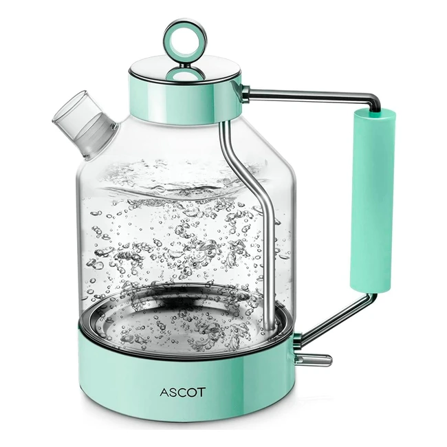Ascot Glass Electric Tea Kettle 16L - Quick Boiling, BPA-Free, Auto Shut-Off