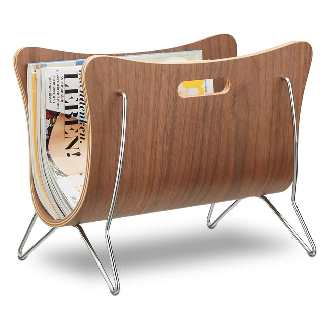 Portariviste in Legno Curvato HLP 30x37x25 cm - Design Moderno