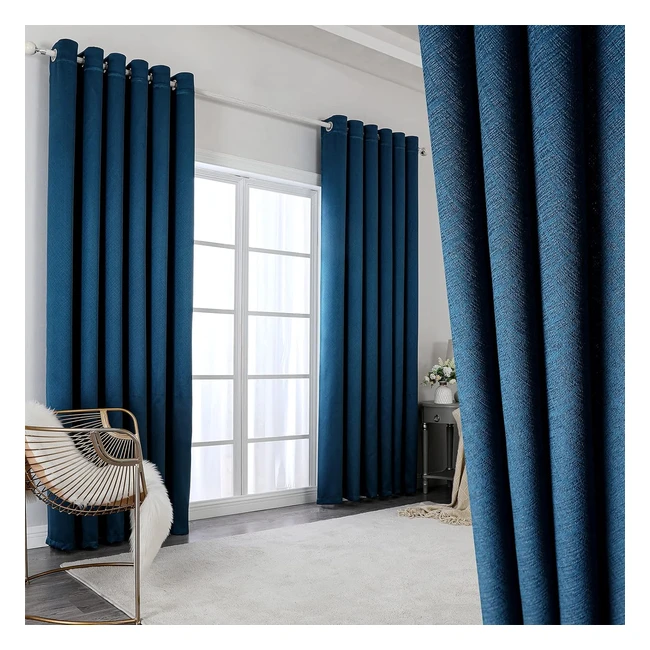 Krismile Total Blackout Curtains - Thermal Insulated, Noise Reducing, 52x84 inch, Blue (2 Panels)